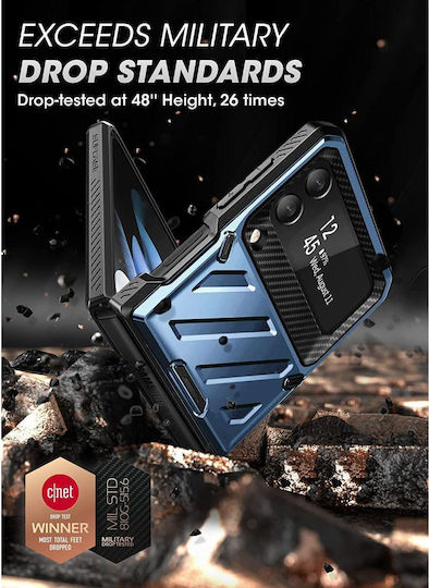 Supcase Beetle Pro С пълно покритие (360°) Пластмаса 2мм син металик (Galaxy Z Flip4)