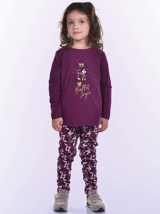 Joyce Kids Set with Leggings Winter 2pcs Purple