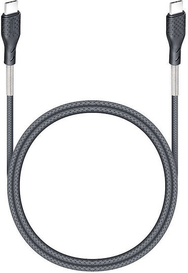 Forcell Carbon Braided USB 2.0 Cable USB-C male - USB-C 60W PD Μαύρο 1m FOCB-152313