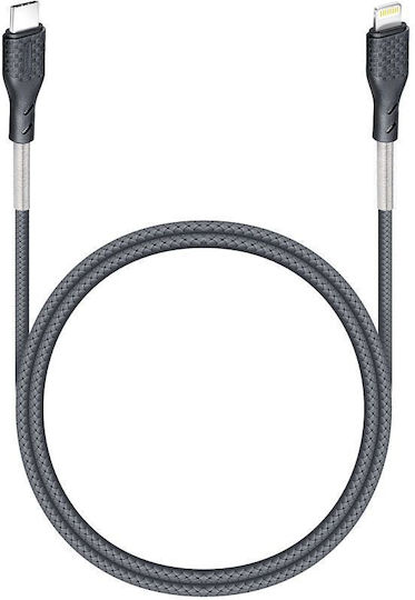Forcell CB-01C Braided USB-C to Lightning Cable 27W Μαύρο 1m