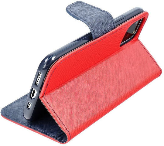 Fancy Портмоне Изкуствена кожа Red / Navy (Huawei Nova 8i / Honor 50 Lite)