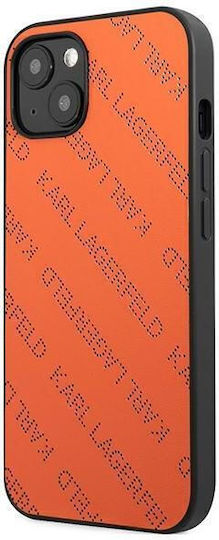 Karl Lagerfeld Perforated Allover Задна корица Пластмаса Оранжев (iPhone 13 mini)