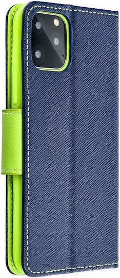 Fancy Brieftasche Synthetisches Leder Navy Blue / Lime (Motorola G51 5G)