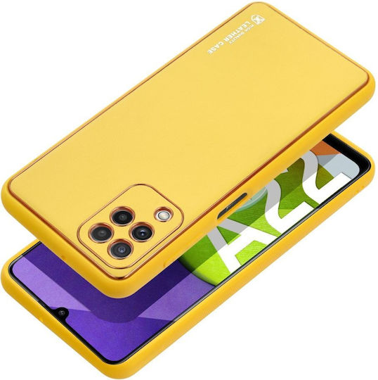 Forcell Leather Задна корица Изкуствена кожа / Пластмаса Жълт (Galaxy A22 4G)