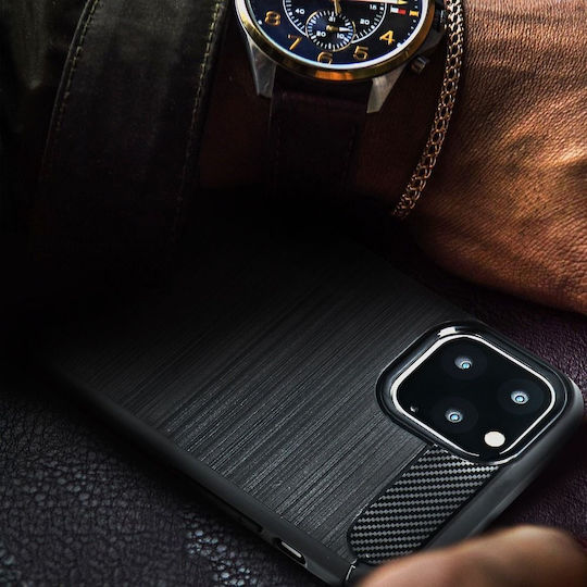 Forcell Carbon Задна корица Силикон Черен (Huawei P Smart)