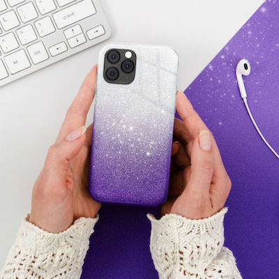 Forcell Shining Silicone Back Cover Silver / Purple (Galaxy A13 4G)