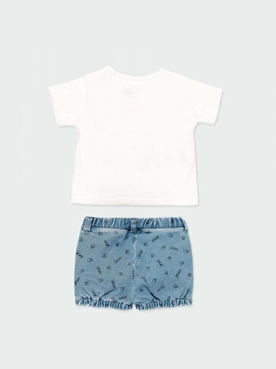 Boboli Kinder Set mit Shorts Sommer 2Stück Weiß