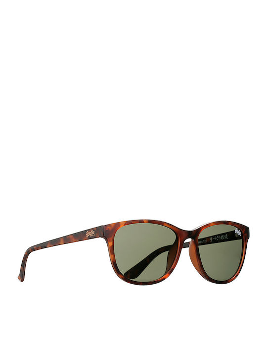 Superdry Lizzie Women's Sunglasses with Brown Tartaruga Plastic Frame and Green Lens