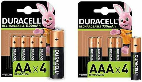 Duracell Wiederaufladbare Batterien AA Ni-MH 1300mAh 4Stück