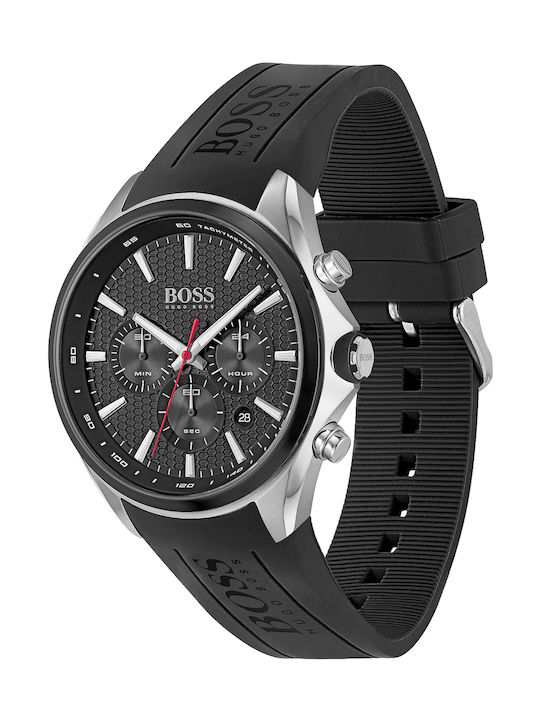 Hugo Boss Watch Chronograph Battery with Black Rubber Strap