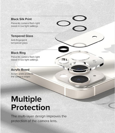 Ringke Protector 2-Pack Προστασία Κάμερας Tempered Glass Διάφανο για το iPhone 14 / 14 Plus