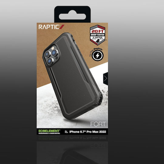 Raptic Fort Back Cover Πλαστικό / Σιλικόνης Μαύρο (iPhone 14 Pro Max)