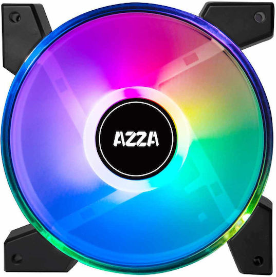 Azza Hurricane II Digital Вентилатор за Кутия 120мм (1800 оборота / 43.06cfm) с RGB Осветление и Свързване 4-изводна ШИМ 4бр