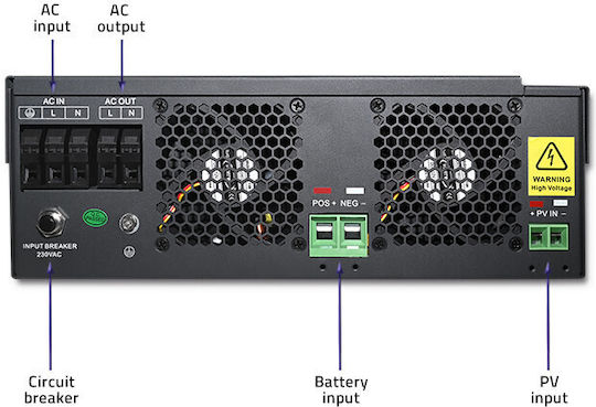 Qoltec Hybrid Off-Grid Τροποποιημένου Ημιτόνου Wechselrichter Ισχύος 3500W με Nenn-Eingangsspannung 24V 53886