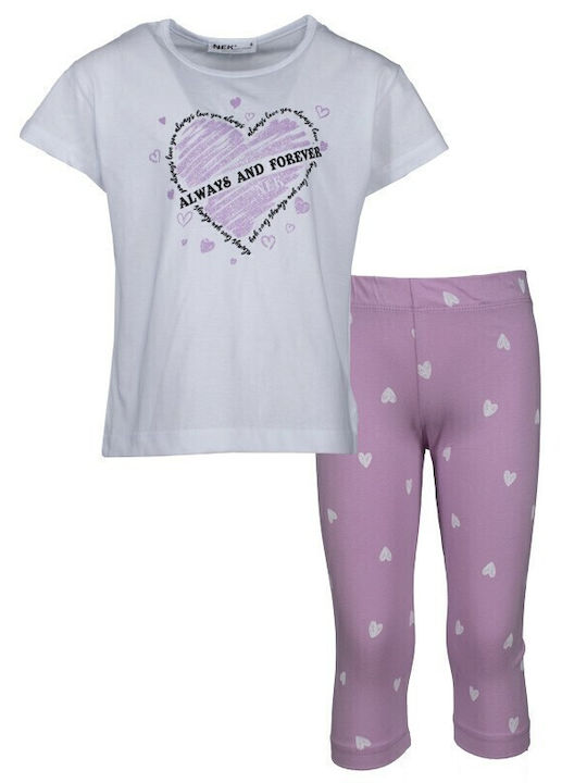 Kids' Set with Leggings Summer 2pcs White
