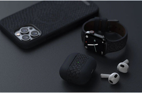 Njord Vindur Leather / Silicone Case Dark Grey for Apple AirPods 3
