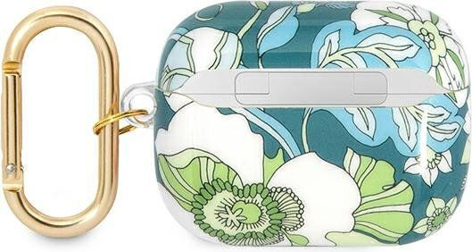 Guess Flower Strap Θήκη Σιλικόνης με Γάντζο σε Πράσινο χρώμα για Apple AirPods Pro