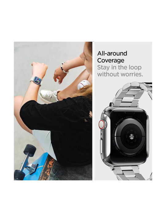 Spigen Thin Fit Plastic Case in Silver color for Apple Watch 44mm