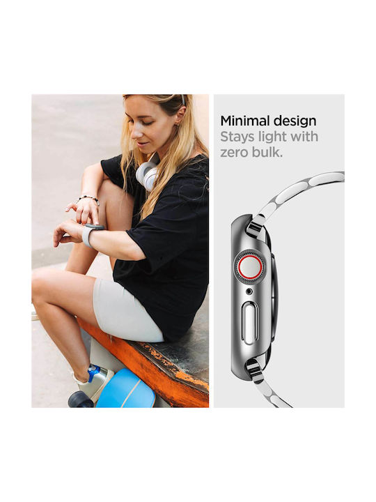 Spigen Thin Fit Plastic Case in Silver color for Apple Watch 44mm