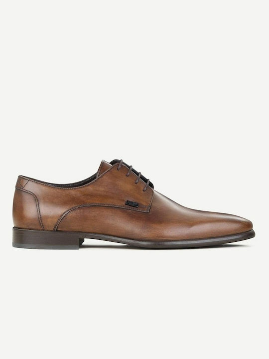 Boss Shoes Men's Leather Dress Shoes Cognac