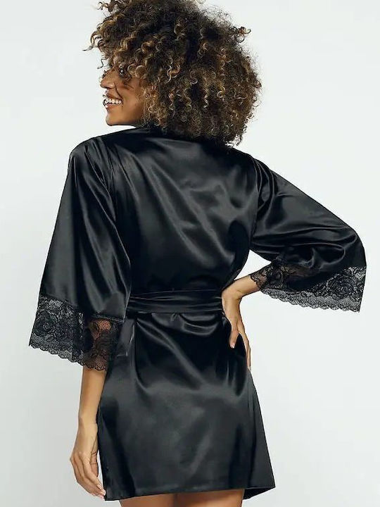 Dkaren Winter Women's Robe Black