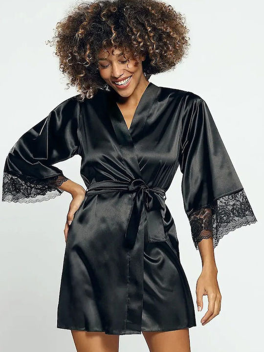 Dkaren Winter Women's Robe Black