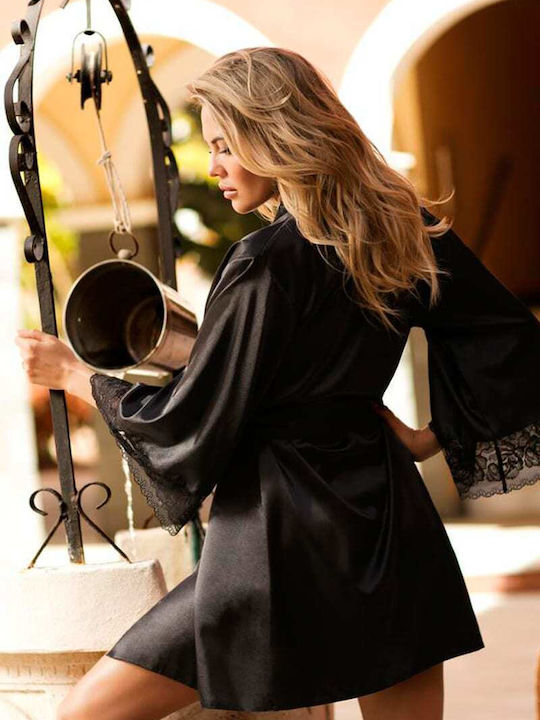 Dkaren Winter Women's Robe Black