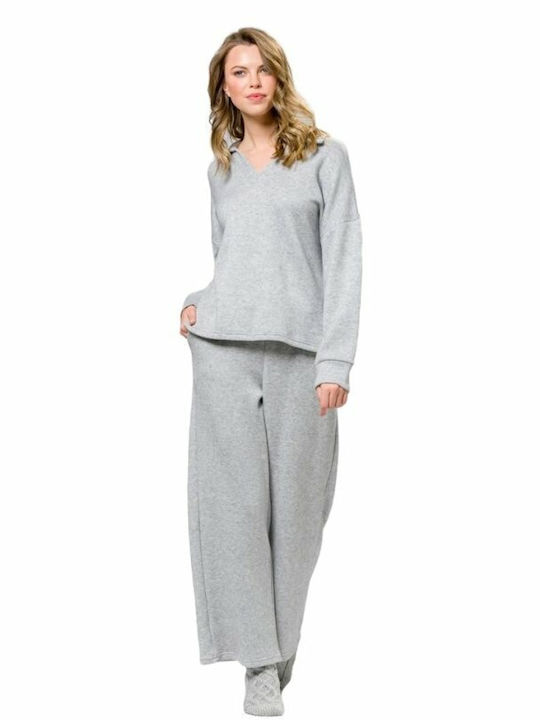 Harmony De iarnă Set Pijamale pentru Femei Catifea Gri