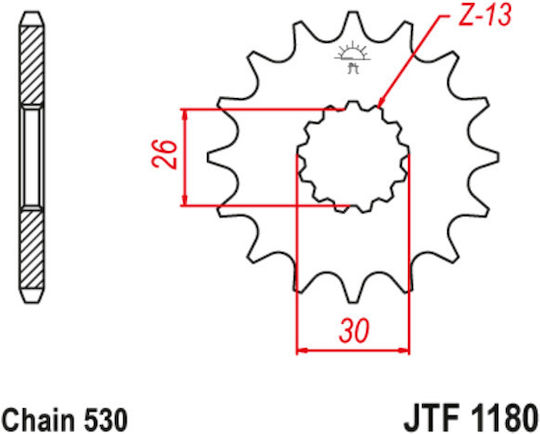 JT Sprockets Vorderes Ritzel für Triumph Geschwindigkeitsdreifach 1050 2005-2010 / TIGER 1050 2007-2016 / TIGER 955 2001-2006