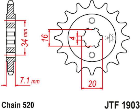 JT Sprockets Предно зъбно колело 14 зъба за KTM 125 Duke / 200 Дюк / RC 200 - РС 200