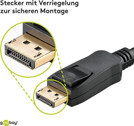 Goobay Cable DisplayPort male - HDMI male 3m Μαύρο (51958)