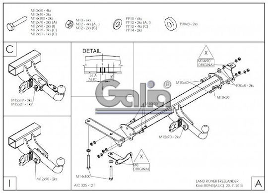 Galia Abschlepphaken Auto Land Rover Freelander