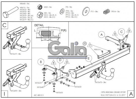 Galia Abschlepphaken Auto Opel Abzeichen