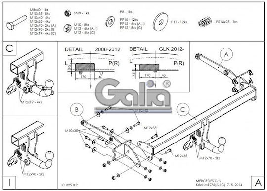 Galia Abschlepphaken Auto Mercedes-Benz GLK