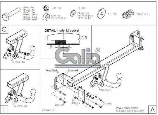 Galia Abschlepphaken Auto BMW Serie 5