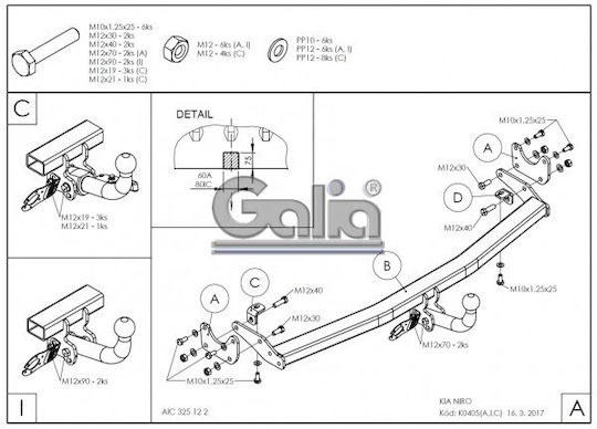 Galia Abschlepphaken Auto Kia Niro