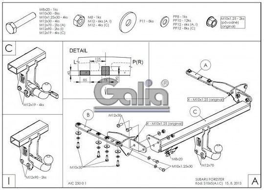 Galia Abschlepphaken Auto Subaru Forstwirt