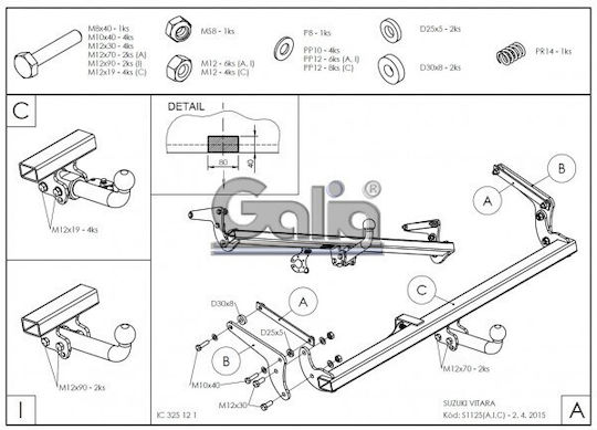 Galia Abschlepphaken Auto Suzuki Vitara