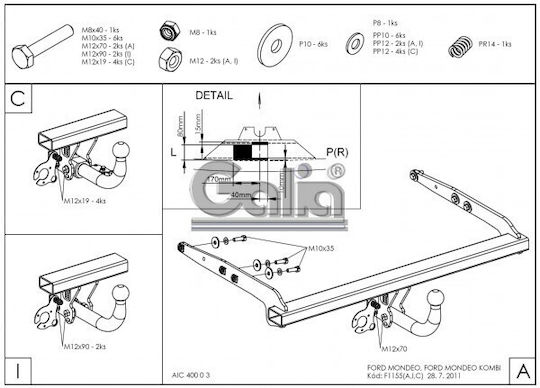Galia Abschlepphaken Auto Ford Mondeo