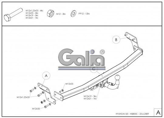 Galia Abschlepphaken Auto Hyundai i20