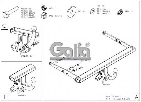 Galia Abschlepphaken Auto Ford Mondeo