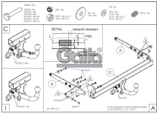 Galia Abschlepphaken Auto Ford Mondeo