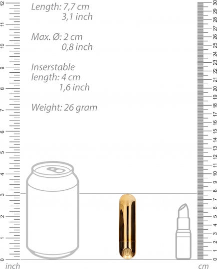 Shots 7 Speed Bullet Mini Δονητής Bullet 7.7cm Gold