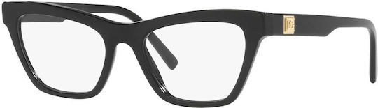 Dolce & Gabbana Women's Acetate Butterfly Black Prescription Eyeglass Frames DG3359 501