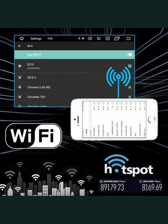 Автомобилна Аудио Система (Блутут/USB/AUX/WiFi/GPS/Apple-Carplay/Android-Auto) с Тъчскрийн 9"