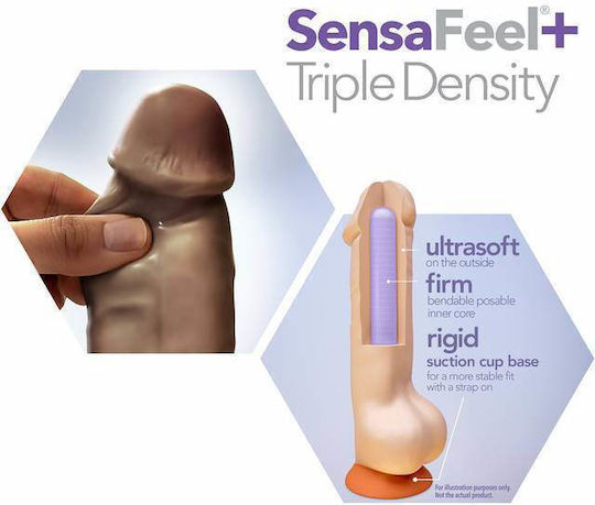 Dr. Skin Plus Posable Glass Dildo With Suction Cup Chocolate 18cm