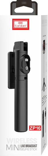 Earldom ET-ZP16 Selfie Stick με Bluetooth Μαύρο
