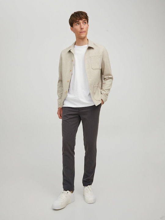 Jack & Jones Pantaloni pentru bărbați Chino Elastice cu Croială Slim Gri închis