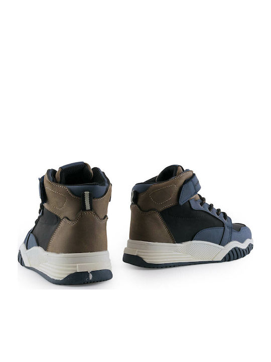 Παιδικά Sneakers High Ανατομικά με Σκρατς Μπλε