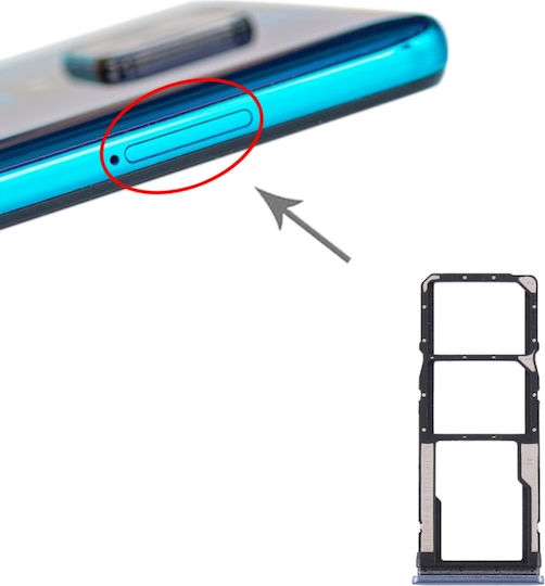 Βάση Κάρτας SIM & SD Γκρι για Redmi Note 9S